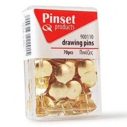 Πινέζες Pinset 70τεμ Χρυσές Πινέζες Pinset 70τεμ Χρυσές